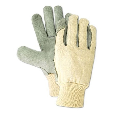 Magid Leather Palm Gloves, Wing Thumb, Gray, Large, 12 PK TWT26WB